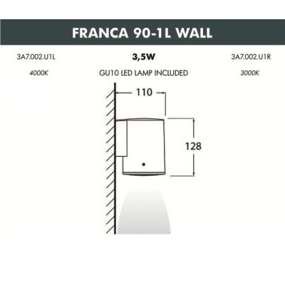 Архитектурная подсветка Franca 90 3A7.002.000.WXU1L